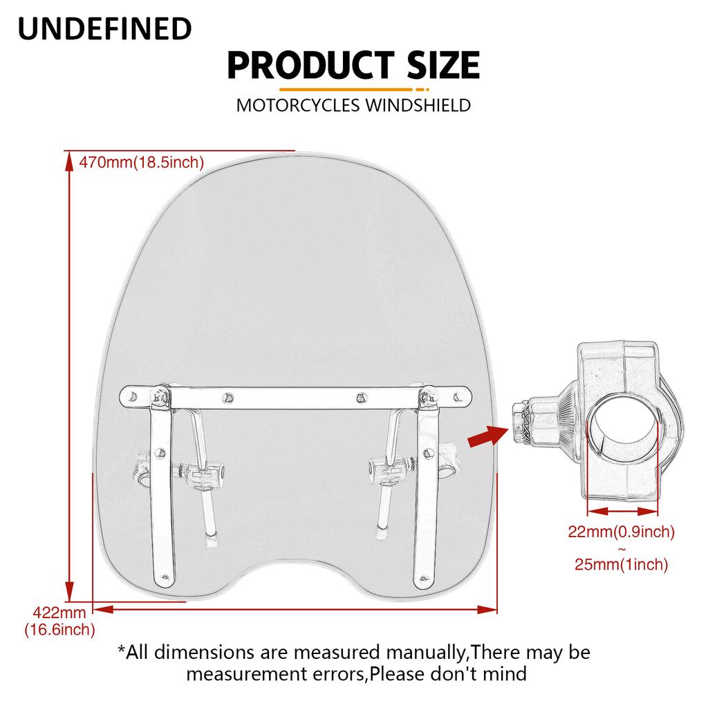 Motorcycle Universal Windshield Large Windscreen Fit For Harley Honda Yamaha Suzuki Cruiser Motorcycle Accessories Clear/Smoke