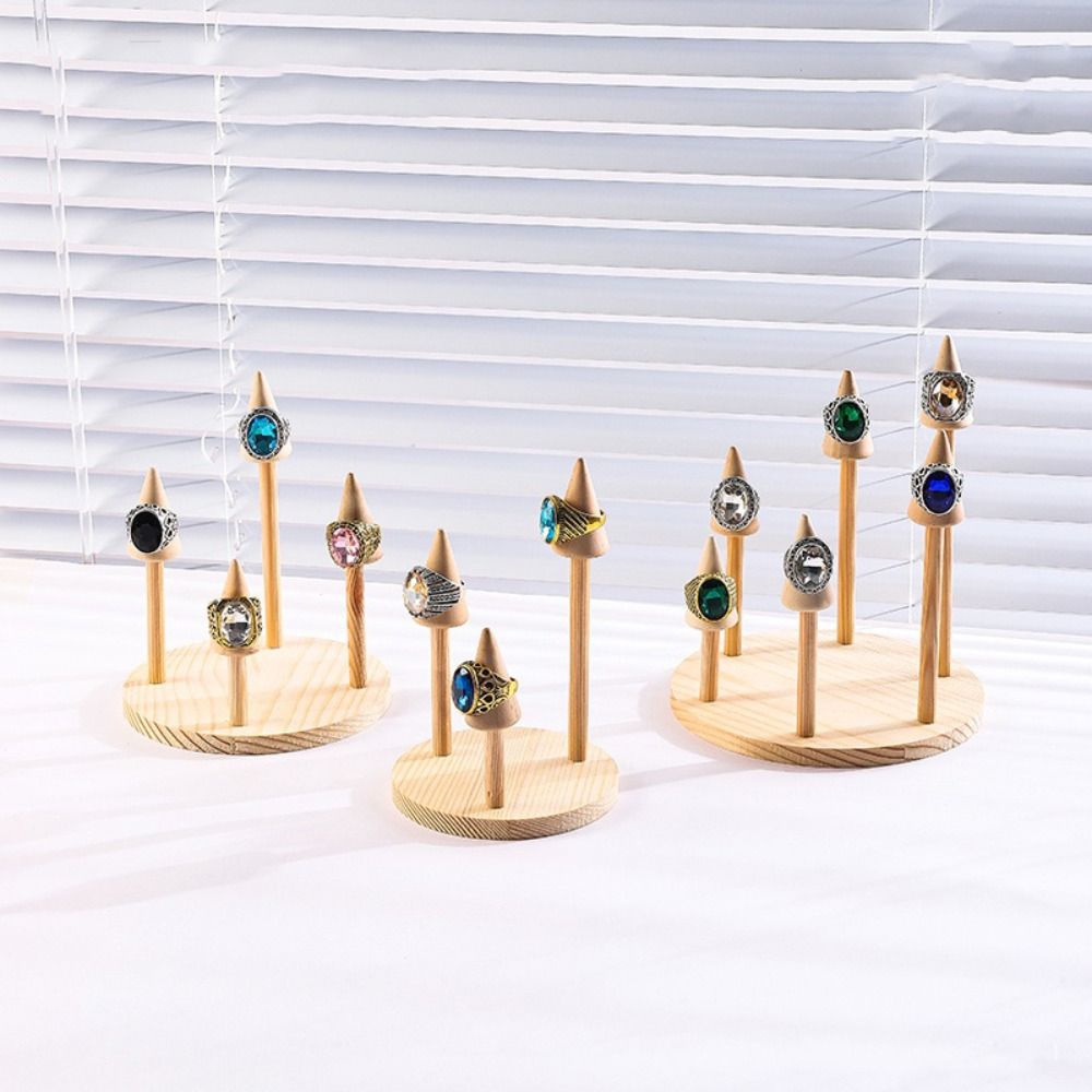 Wood Finger Rings Holder Modern Ring Storage Rack Bangle Storage Tray  Bracelets Necklace Earrings