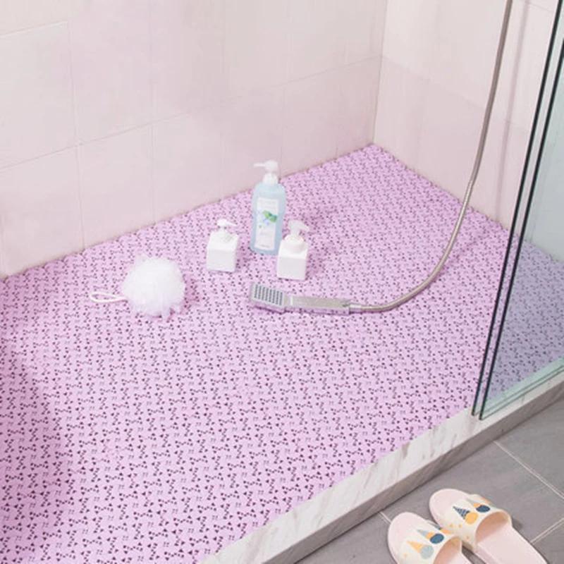 

Килимок для ванної 300X300мм Ванна Кімната Протиковзкий З єднувальний Килимок М який Пластик Комбінований Килимок для Підлоги Дренаж Килим для Ванної Багатоколірний 1шт 25x25cm 1pc рожевий