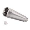 Universal Stainless Steel Dual Outlet Motorcycle Exhaust Muffler, 51mm, Easy Installation