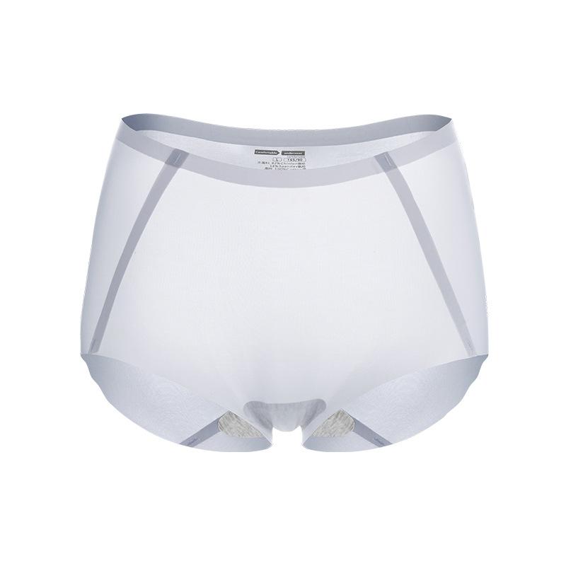 Women's Summer Thin New High Waist Abdominal Fast Dry Breathable Ice Silk No Trace Briefs