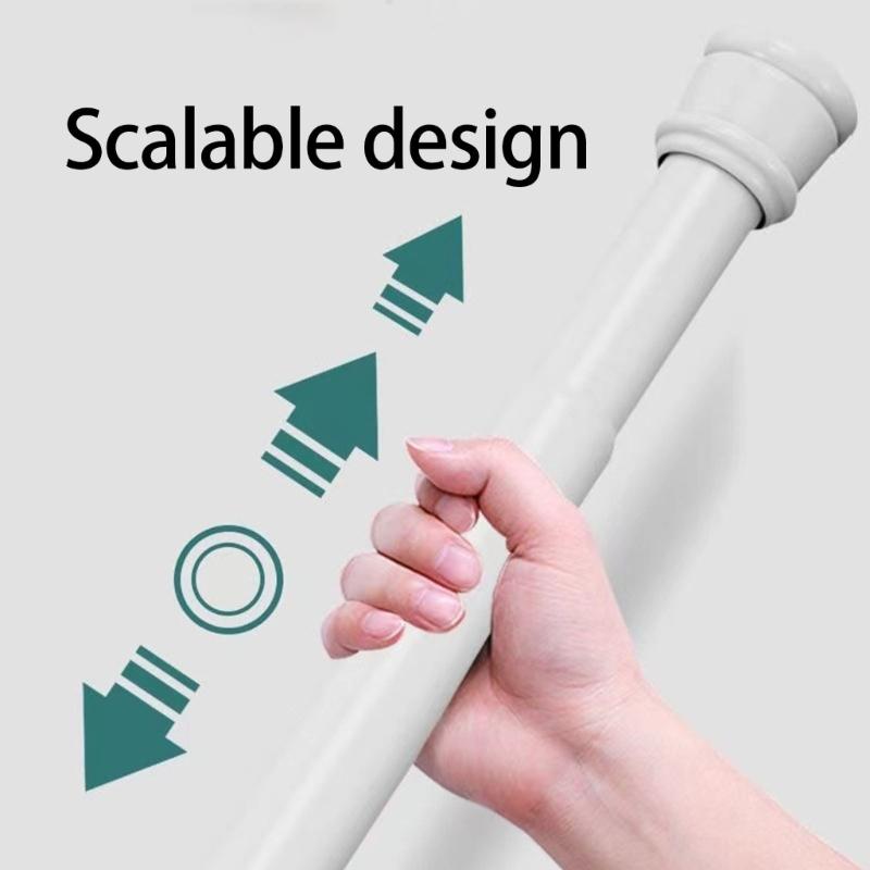 Extendable Nonslip Curtain Poles 70~120cm Practical Adjustable Length Bathroom Rail For Shower Window Drying