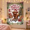 Weihnachtlich bedruckter Wandteppich für Schlafzimmer Wohnzimmer Wanddekoration Feiertagsgeschenk
