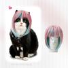 Colorful Wigs Hair Hairpiece With Heat Resistant Fiber Bob Haircut Headcover For Small Cats Dog Holiday Dressingup Supply HX6C
