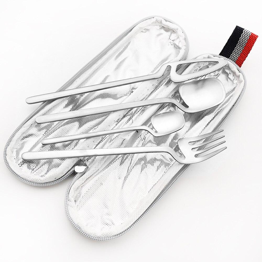 Gold Portable Dinnerware Set Unique Design Travel Reusable Camping Silverware Cutlery Tableware Set With 215/12/6 Straight Straw