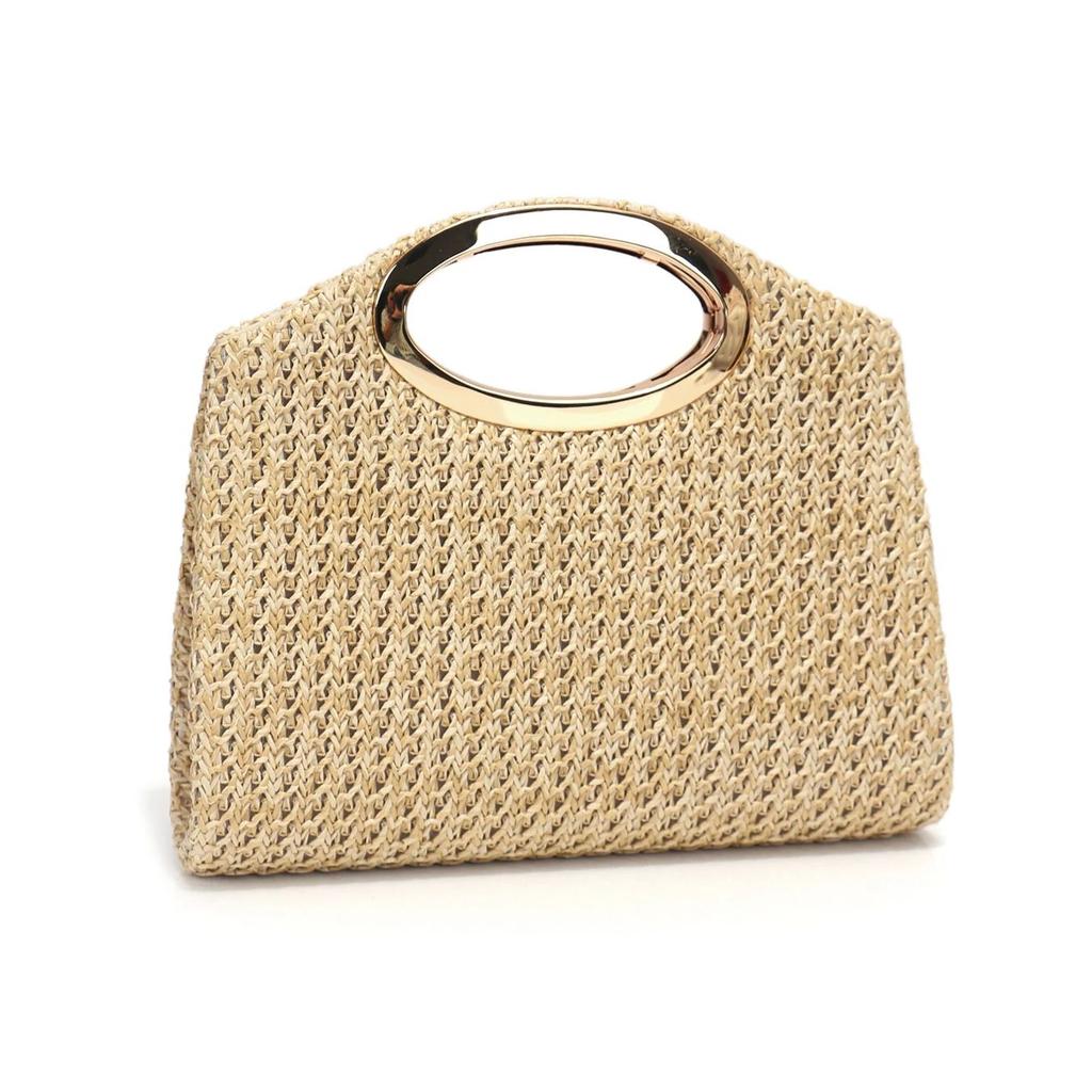 Ladies Straw Handbag Evening Bags Pearl Flip Cover Cosmetic Bag Beach Holiday Essential Handheld Envelope Clutch Handbags