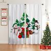 Set Of 2 Cute Cartoon Santa Claus Snowman Snowflake Printed Curtains Bedroom Dining Room Christmas Party Decoration Curtain For Master Made Polyester