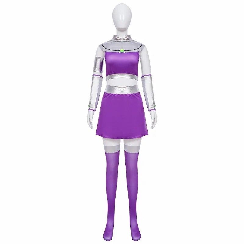 Starfire Superhero Jumpsuit Zentai Bodysuit Halloween Anime Cosplay Costume Sexy Women Carnival Party Outfits Top Skirt Cloak
