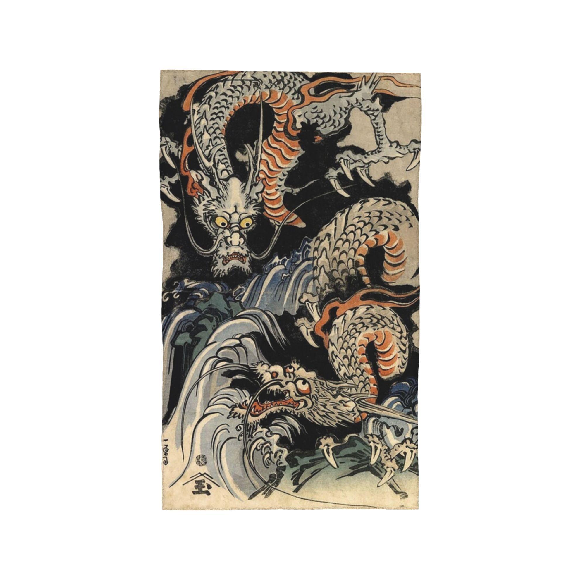 

Utagawa Kuniyoshi - Dragons Soft Face Towel Quick Dry Pool Bath Cotton Towels Absorbent Quick W40*H60(CM)