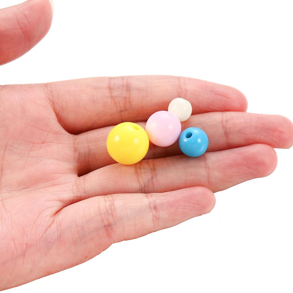 10-200pcs Mixed Acrylic Plastic Smooth Round Ball Spacer Beads 6 8 10 12MM Pick Size For Jewelry Making Accessories