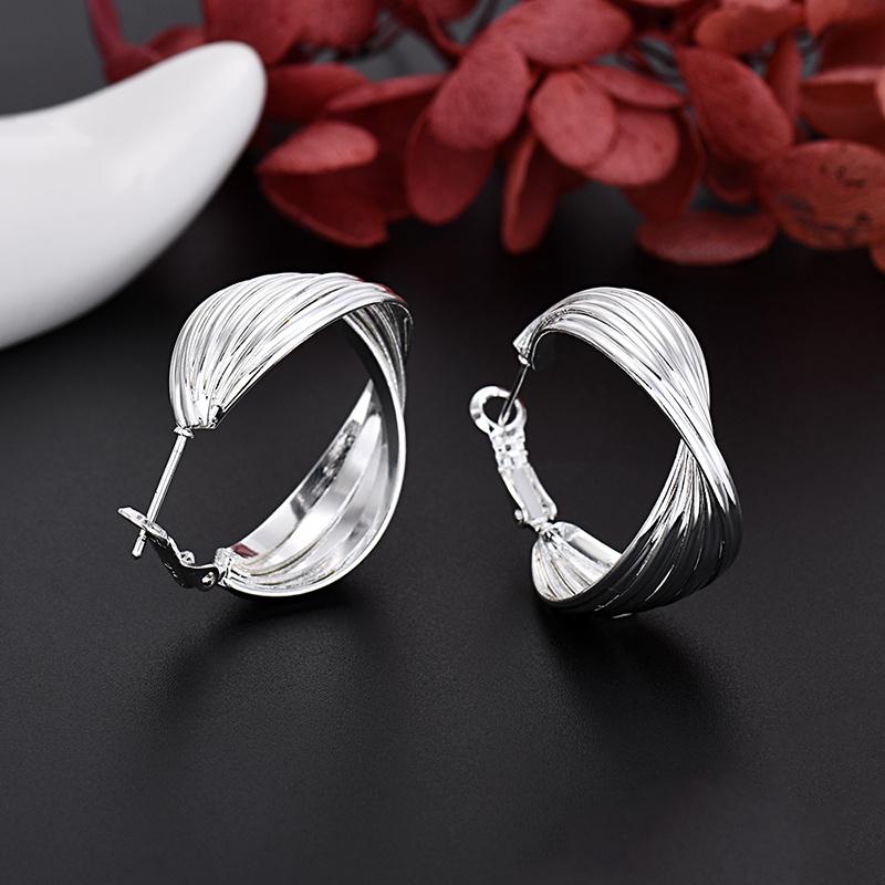 Cute Fine 925 Sterling Silver Earrings Stud for Women Fashion Wedding Jewelry Christmas Gift TRENDY