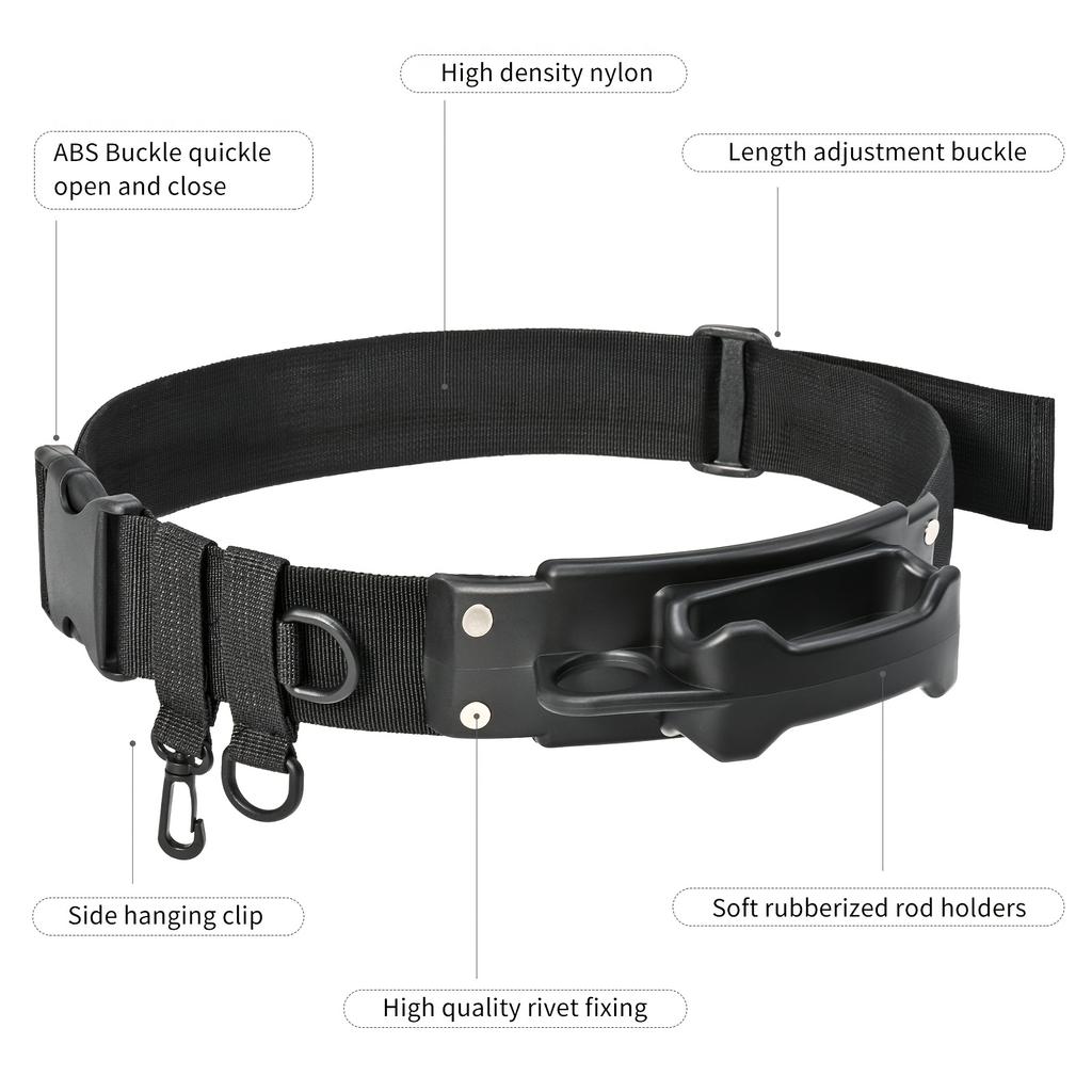 Adjustable Fishing Waist Belt With Rod Holder, Fishing Rod Belt For Fishing & Bank Fishing