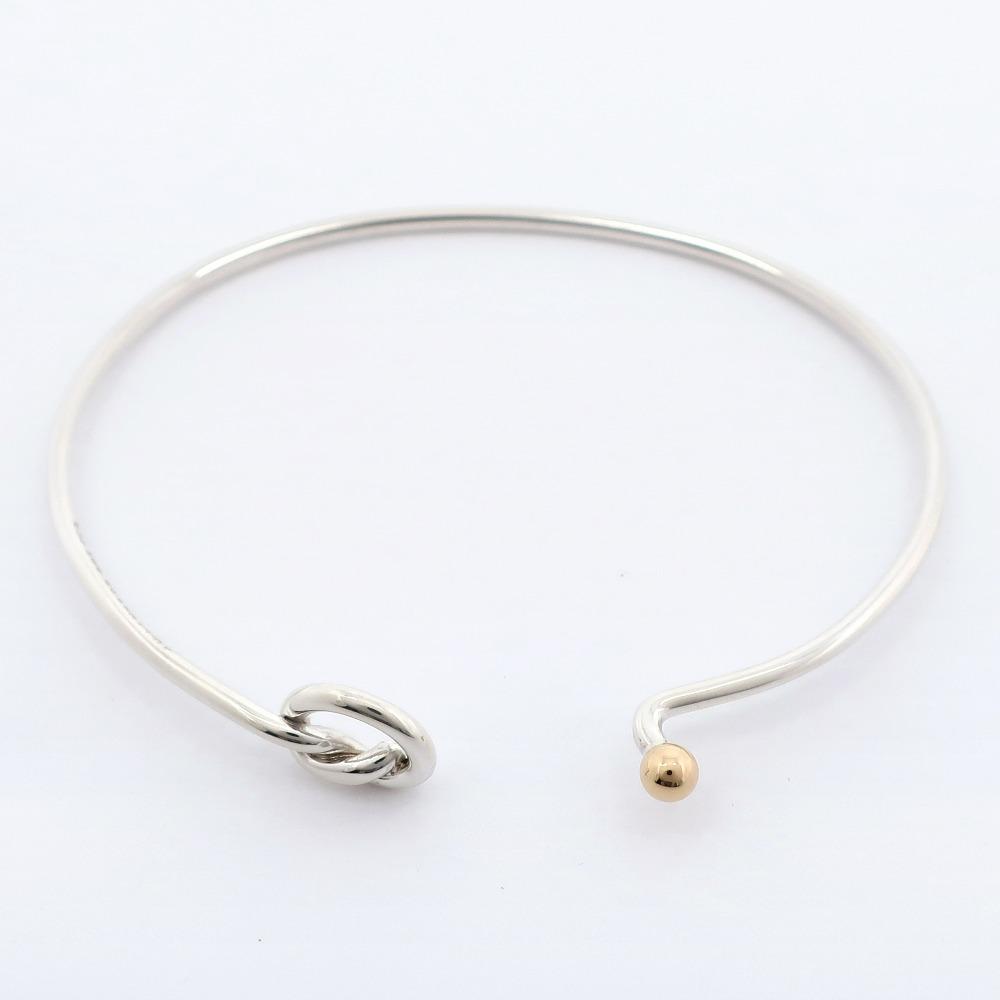 TIFFANY&Co. Love Knot Bracelet Vintage Bangle Silver925/K18 Yellow Gold 6.4g Women Used