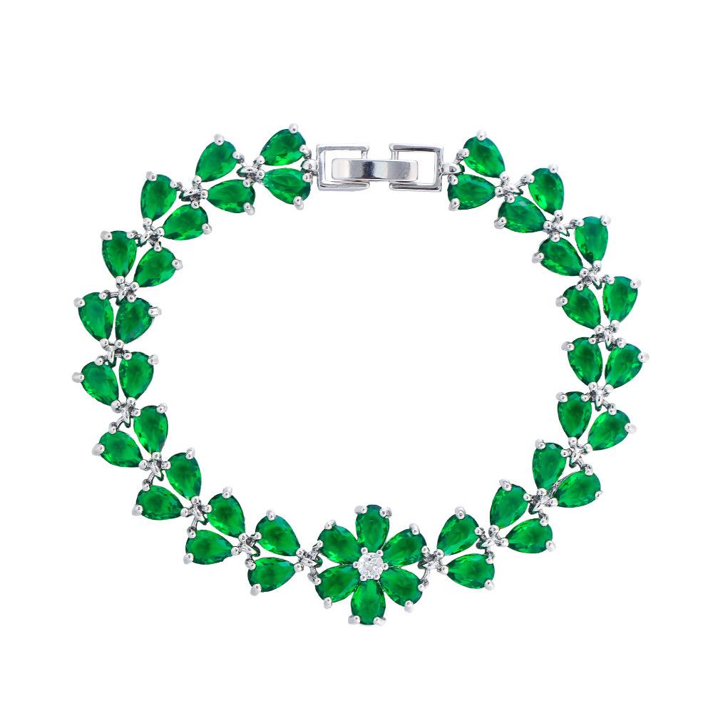 Mehrfarbig Optional Kupfer Eingelegte Zirkonia Schmuck Kreatives Blumenarmband Schmuck