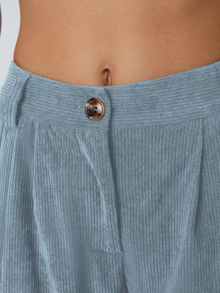 European & American Women's Autumn/Winter Corduroy Long Pants: Solid Color, Plus Velvet, Straight Leg, Loose Fit, Slimming Casual Wear