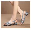 2026 Fashion Sandals Women Roman Women Sandals Real Leather Hollow Fish Mouth Mid Heel Fashion Women Opened Toe Shoes