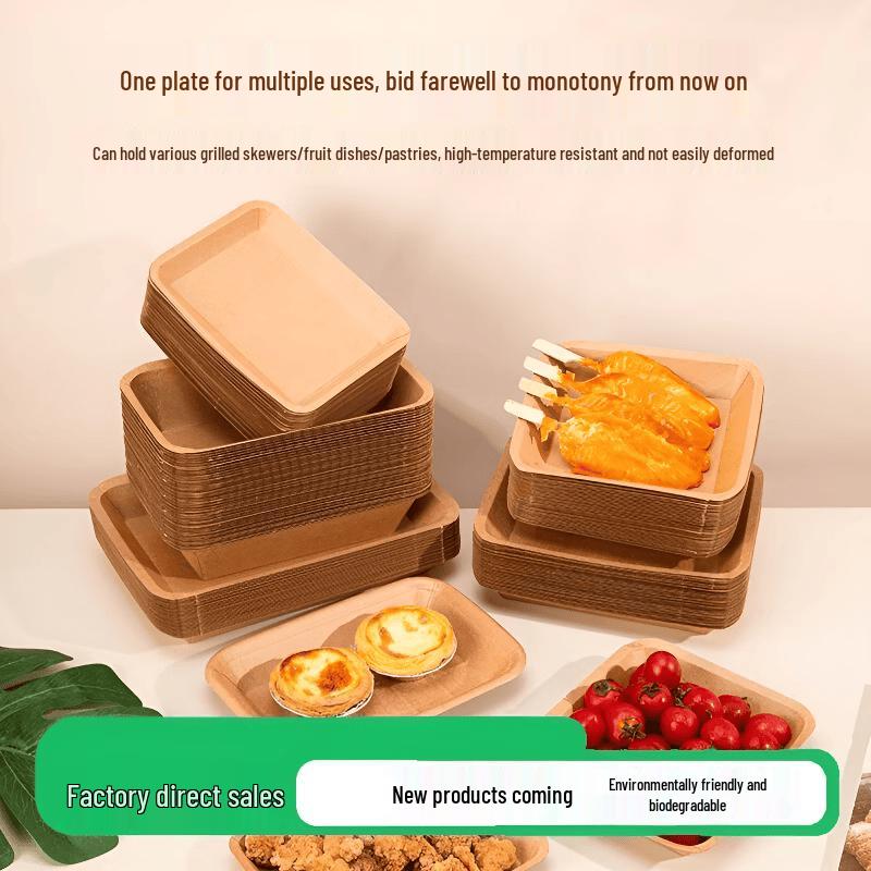 Disposable Kraft Paper Rectangular Trays