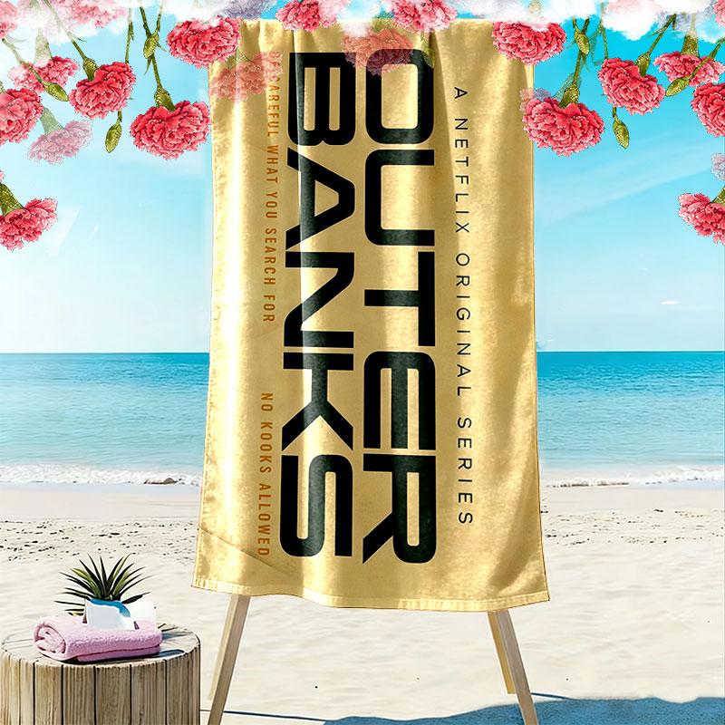 Outer Banks Poster Print Beach Towel, Large Soft Quick Dry Towel for Beach Camping Swimming