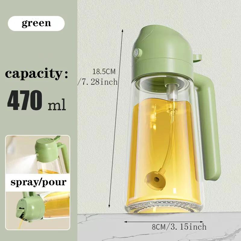 

Dual Purpose Kitchen Oil Spray Can Leakproof Oil Can Glass Spray Bottle Kitchen Household зелёный