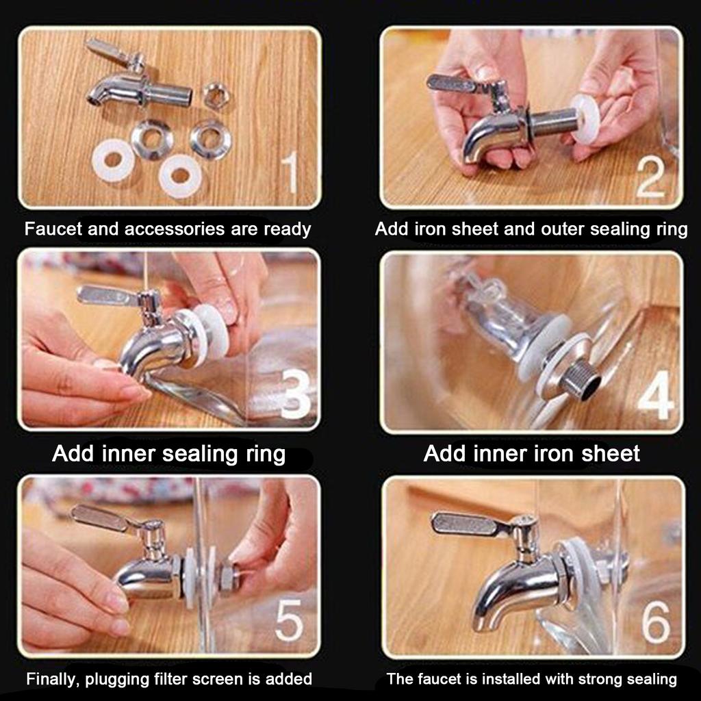 3L Glasflasche Glas Getränkespender Mason Jar Getränkespender Glas Flüssigkeitsspender