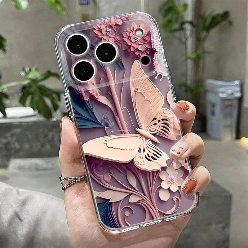 

Colorful Butterfly Pattern Soft Case For iPhone 17e 17 16 15 14 13 Pro Max 17 Pro 16e 12 11 Transparent Shockproof Phone Cover iPhone 11