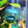 Frosch Lebensraum Blatt Terrarium Blatt Saugnapf Reptil Dekorationen 3 Stück Schildkröten Terrasse Reptilien Sonnenbad mit Realistischem Aussehen