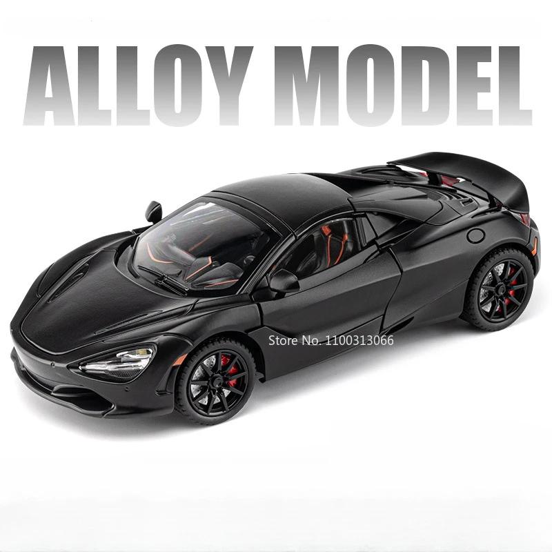1:24 720S Alloy Models Cars Diecast Toys Wheel Shock Absorption Car Toy Rubber Tires Miniature Vehicles Perfect Gifts for Kids
