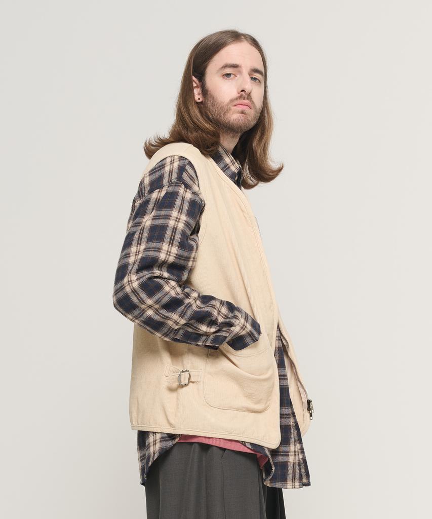 Cargobros Corduroy Americana Pocket Vest (Beige)
