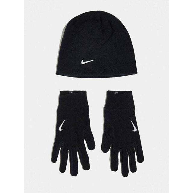

Черные флисовые перчатки и шапка Nike