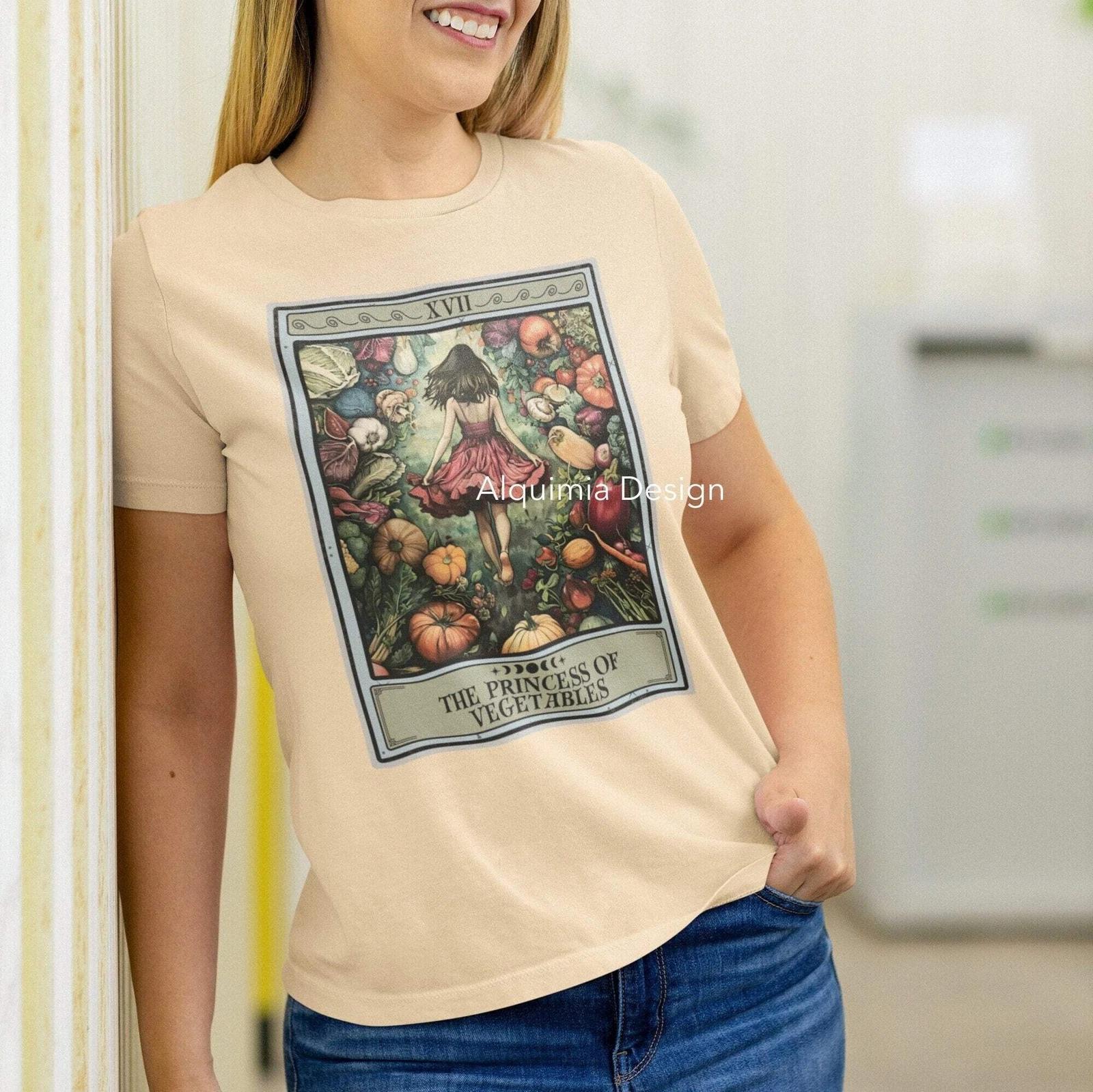 The Princess of Vegetables Tarot Card Shirt, Vegan Vegetarian 2XL