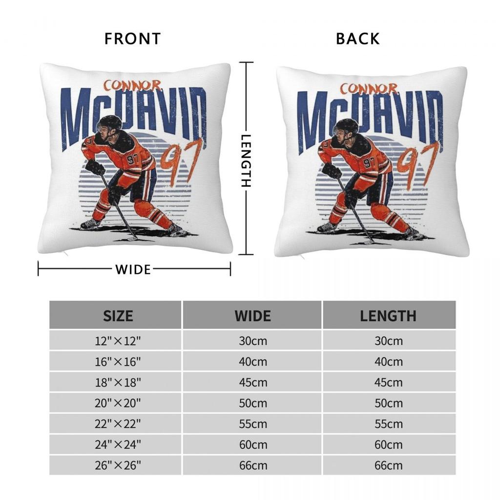 Connor Mcdavid 97 For Edmonton Oilers Fans Square Pillowcase Pillow Cover Cushion Throw Pillow For Home Bedroom Car