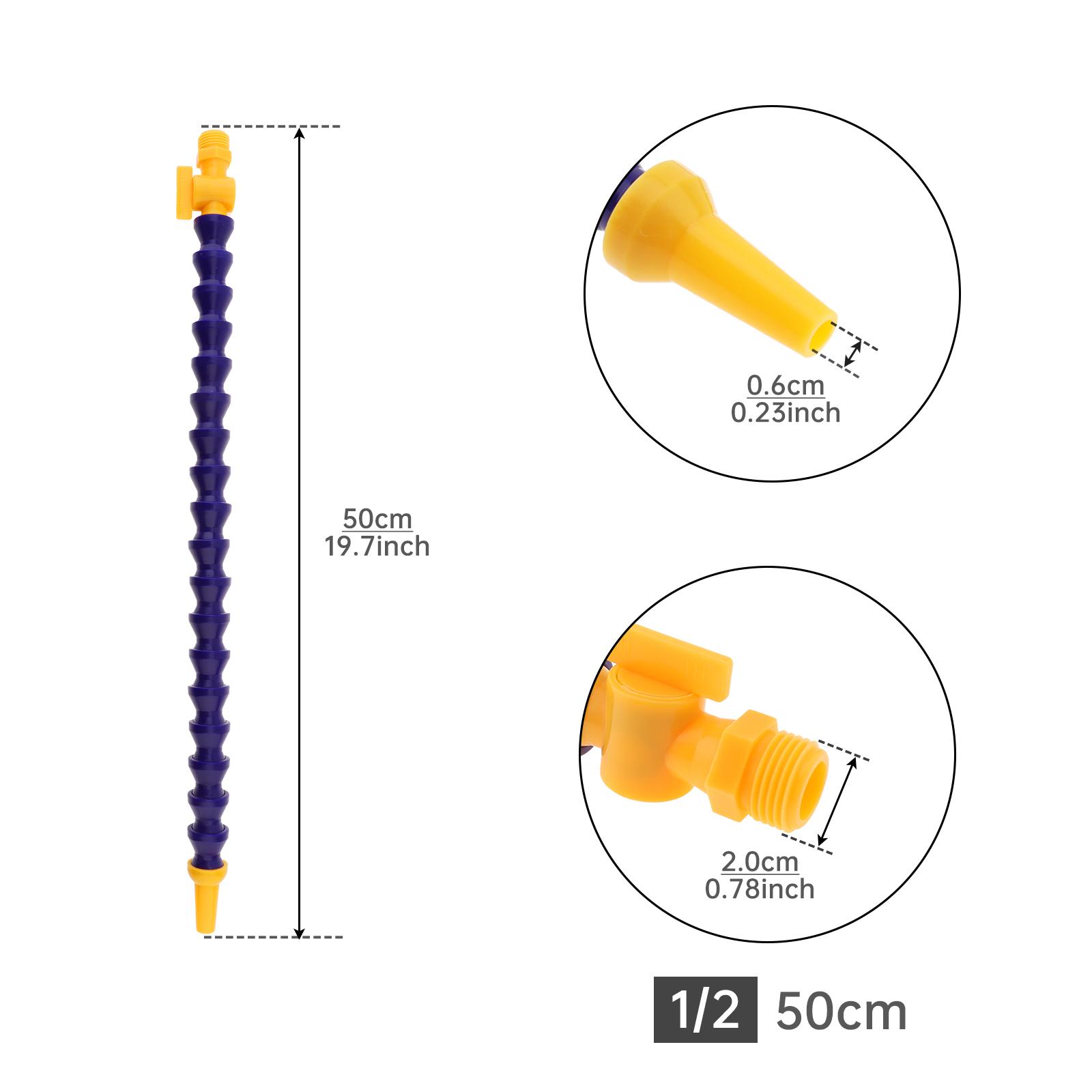 

1/2 3/8 1/4 PT резьба пластиковая круглая насадка гибкая трубка водяного масляного охлаждения 50/60 см для станков с ЧПУ / фрезерования с переключателем, шланг для масляного охлаждения 1/2 PT 50cm