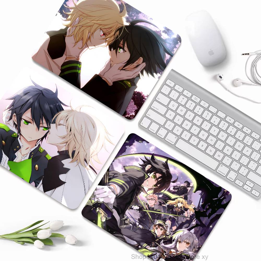 Anime Seraph Of The End Mousepad Small LockEdge Mouse Pad For Gamers Computer Desk Pad Rectangular Anti-slip Rubber