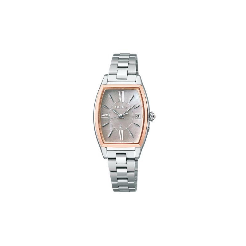 SEIKO Lukia 100 meters waterproof solar Quartz titanium strap women s watch gray dial SSQW072 синий
