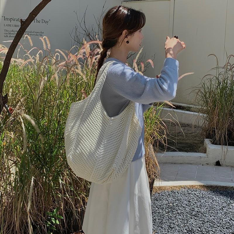 Women's Holiday Casual Beach Bag Crochet Handle Tote Bag