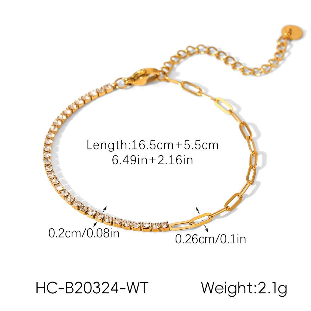 Titanium Steel Zircon Bracelet Minimalist Luxury Jewelry Versatile Elegant Women's Bracelet