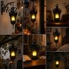 Reusable Halloween Table Centerpieces 3D Printed Gothic Flickering Flame Lantern, Vintage LED Wall Sconce Decor, Flameless Candle Lights Hanging