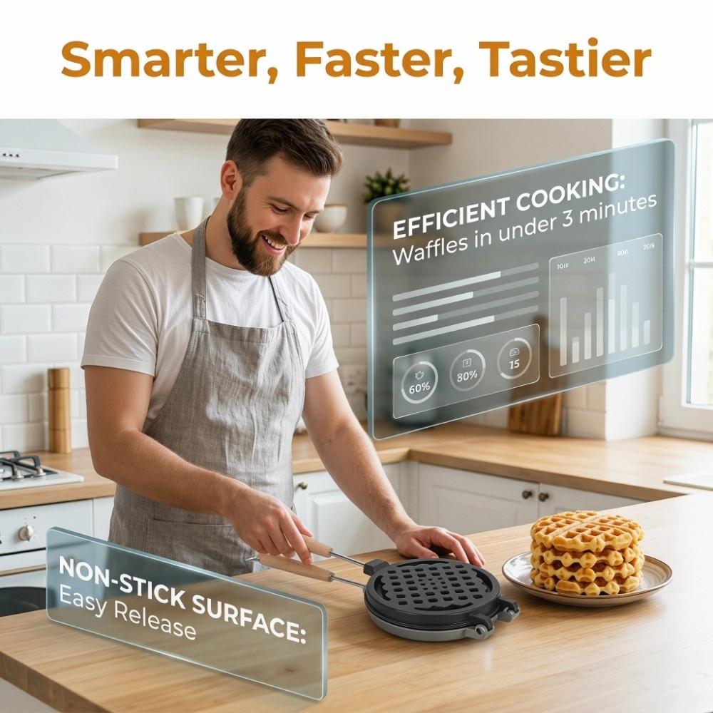 Non Stick Coating Nonstick Waffle Maker Dual Sided Sandwich Maker Waffle Maker Home Breakfast
