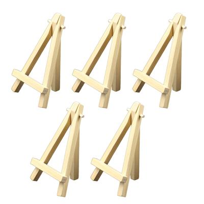 5pcs 5inch Mini Display Wood Easel Triangular Support Portable Mini Wooden Artist Easel for