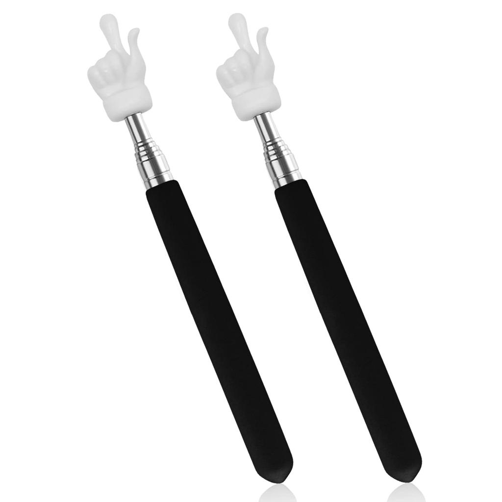 2Pcs Retractable Teacher Pointer for Classroom Kids Reading Extendable Finger Sticks Mini Hand Pointing Stick School Supplies