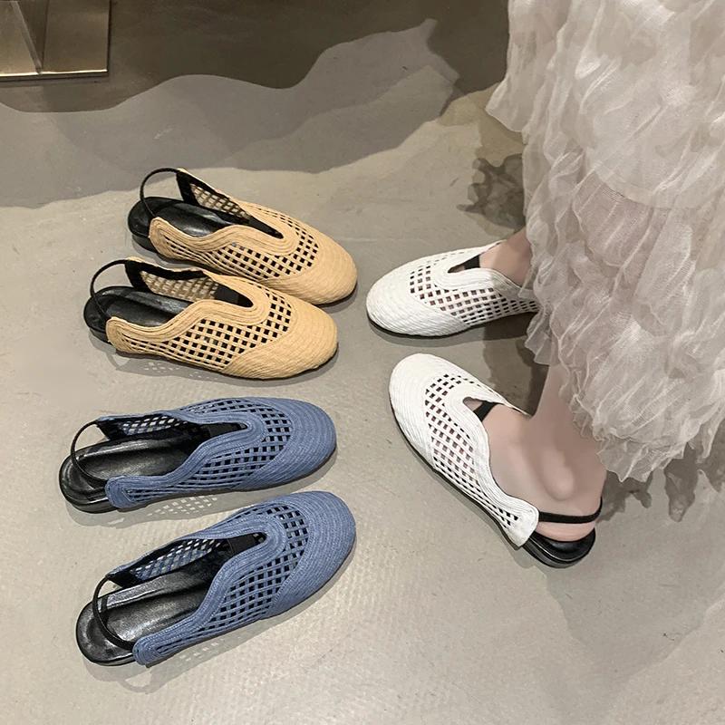Flats Women's Sandals Summer Designer Shoes Dress Woman Slippers 2025 Trend Walking Slides Casual Cozy Chaussure Femme