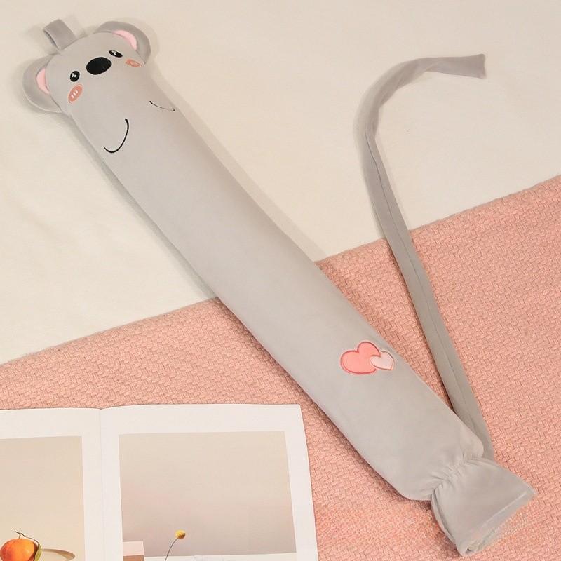 Cartoon Cat Shape Long Hot Water Bag With Soft Short Plush For Warmth And Gift Giving
