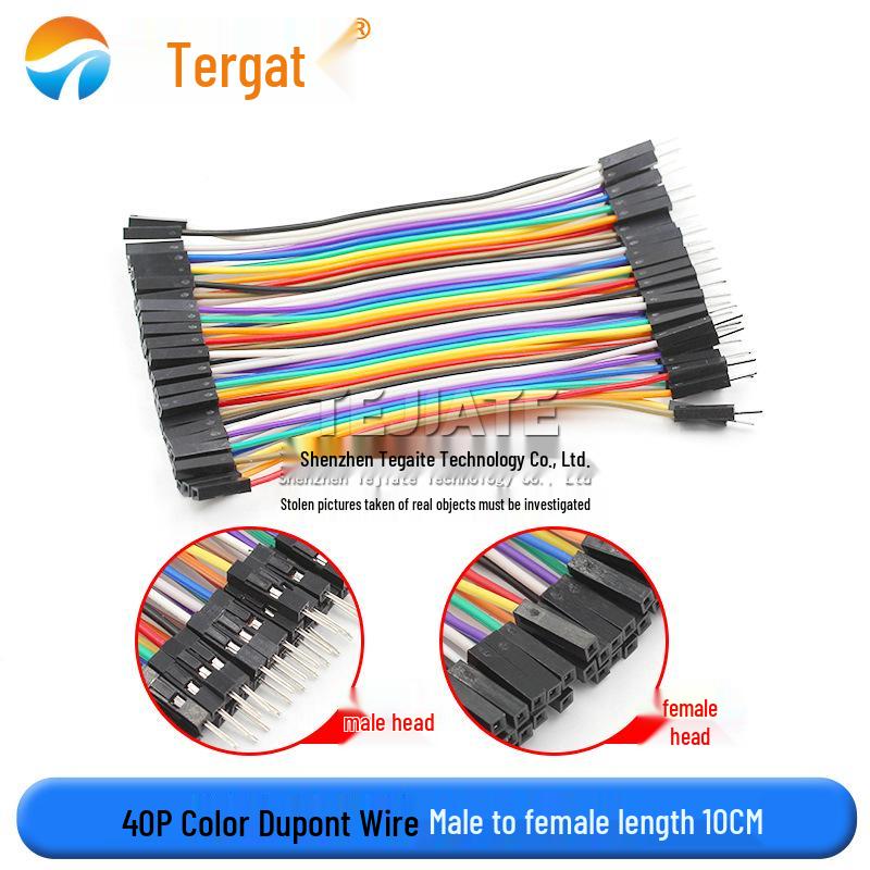 40P Color DuPont Jumper Cables - Female/Female, Male/Female, Male/Male - 10/15/20/30/40CM Lengths
