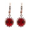 Exquisite Russian Purple Gold Ruby Earrings Light Luxury High Fashion Rose Gold Zircon Earrings Jewelry Women