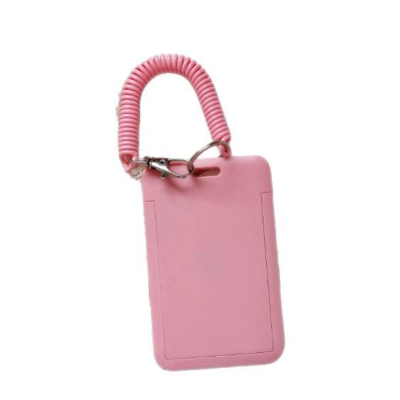 Minimalistisk Nyckelring Kort Hållare: Integrerad Transparent ID-, Buss-, Campus-, Åtkomst-, Anställningskortshållare