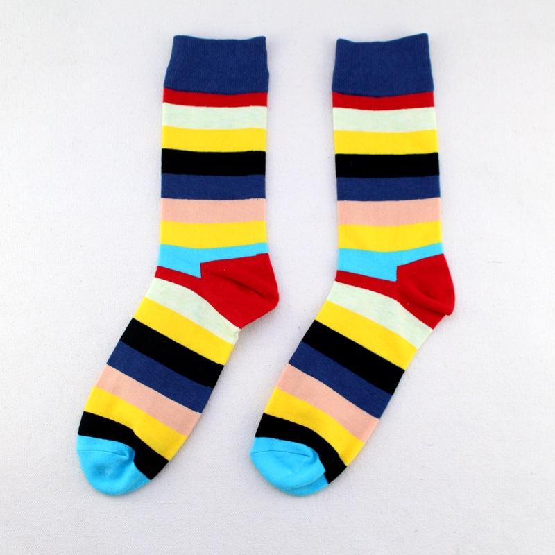 New Arrival High Quality Combed Cotton Men Polka Dot Strip Happy Socks  Color  Designer Casual Novelty Dress Business