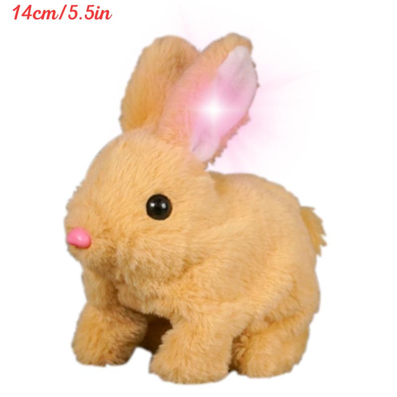 Cute Electric Rabbit Interactive Plush Toys Bunny With Carrot Walking Wiggle Ears Wag Tail Stuffed Peluche Doll Birthday Gifts
