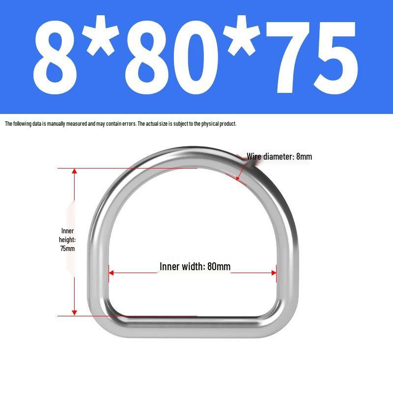304 Stainless Steel D-Shaped Semi-Circular Buckle for Clothing, Luggage, Hat, DIY Accessories.