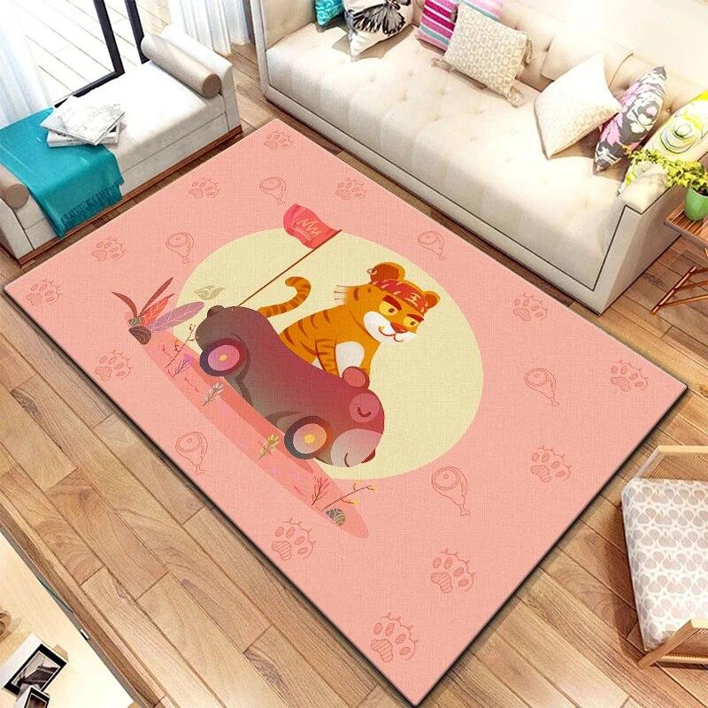 Zwölf chinesische Sternzeichen-Tiere malen Teppich für Wohnzimmer, großer Teppich, schwarzer weicher Teppich, Heimdekoration, Matten, Boho-Teppiche