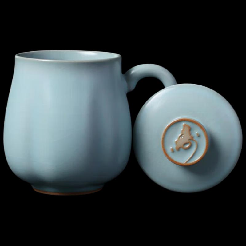 LuBao Ru Kiln Immortal Stone Covered Ceramic Mug, 300ml Gift Box